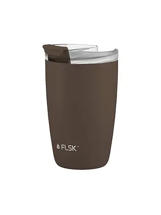 FLSK | Vaso isotérmico - Termo CUP para café para llevar 0,35 l Acero inoxidable Blanco | braun